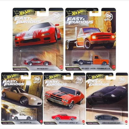 Hot Wheels HNW46 Fast & Furious Car Culture Modelos Die-Cast 1/64 Mazda RX-7 Honda & Lamborghini Carros Modelo Coleção de Menino Presente
