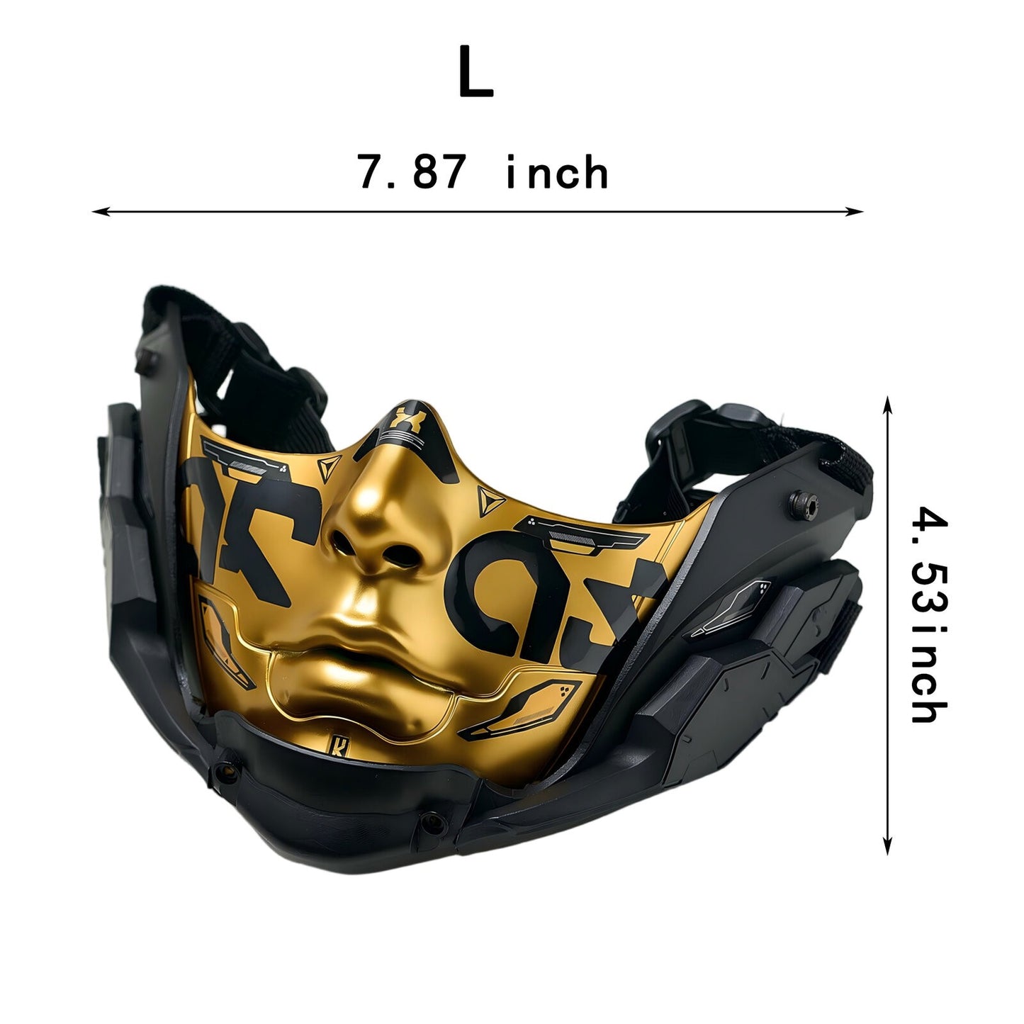14 Color Two Sizes Cyberpunk Half Face Mask Halloween Cosplay Mask Adjustable Strap Breathable Comfort Party Costume Face Cover