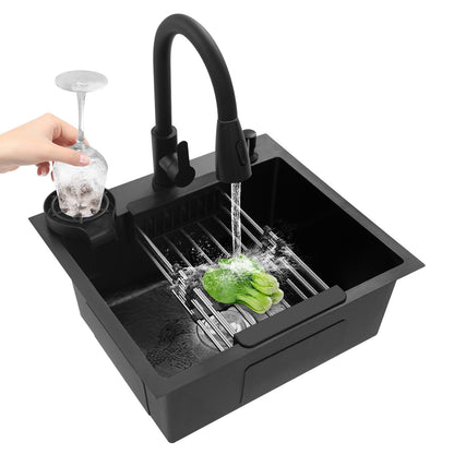 Kitchen Sink with Pull-Out Faucet and Soap Dispenser Multi-functional for Kitchens, Restaurants, Cafes, Bars, Hotels, etc