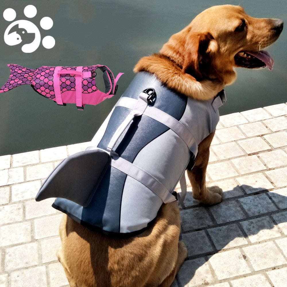 Colete Salva-Vidas para Cães, Colete Salva-Vidas de Verão para Animais de Estimação, Tubarão, Sereia, Roupas para Cães, Colete Peitoral, Roupa de Banho para Cães, Fantasia Engraçada e Fofa para Cães