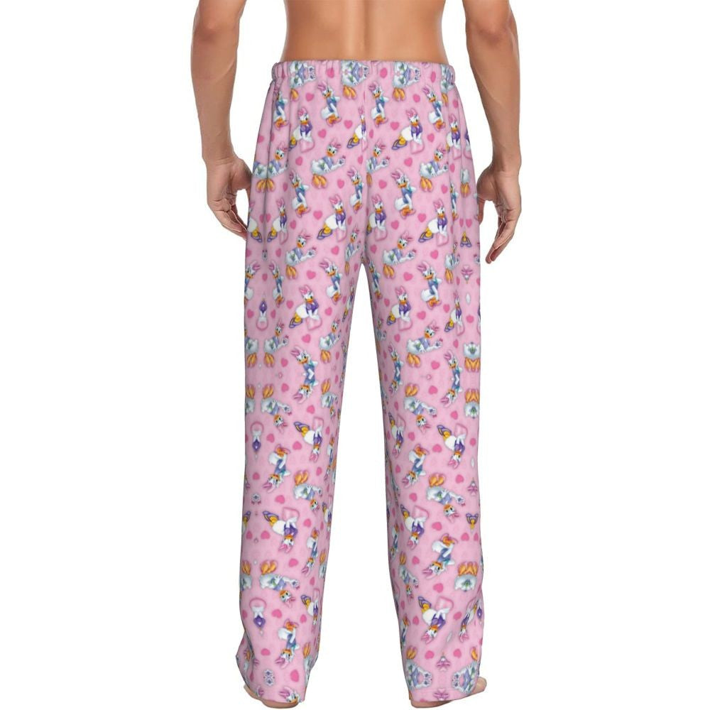 Custom Print Mickey Mouse Donald Duck Pajama Pants Men Sleep Sleepwear Bottoms with Pockets