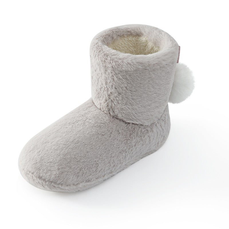 Gacimy Women's Winter Plush Snow Boots Outdoor Non-slip Casual Furry Cotton Boots Indoor Warm Cozy House Shoes Fuzzy Flat Boots