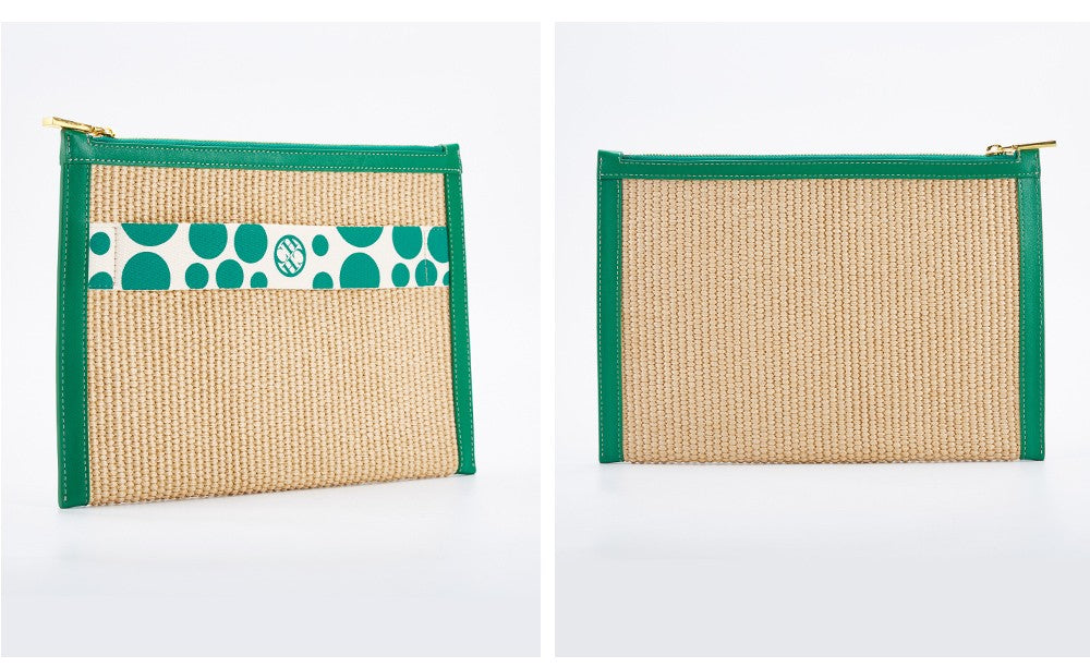 CHCH Handmade Woven Clutch Bag Ribbon Embellished Niche Style Clutch Bag