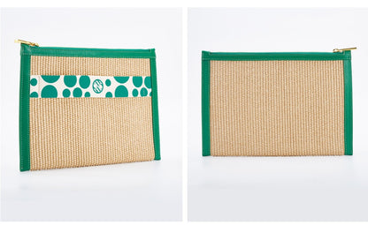 CHCH Handmade Woven Clutch Bag Ribbon Embellished Niche Style Clutch Bag