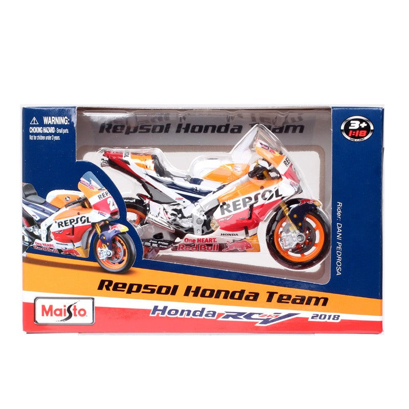 Crianças 1/18 Maisto Honda RC213V Repsol #26 Dani Pedrosa 2018 GP Modelo de Moto de Corrida Brinquedo Miniaturas Colecionáveis