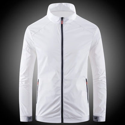 Men's sun protection clothes for summer ultra-thin breathable ice silk trendy fashion UV resistant air conditioning jacket jacke