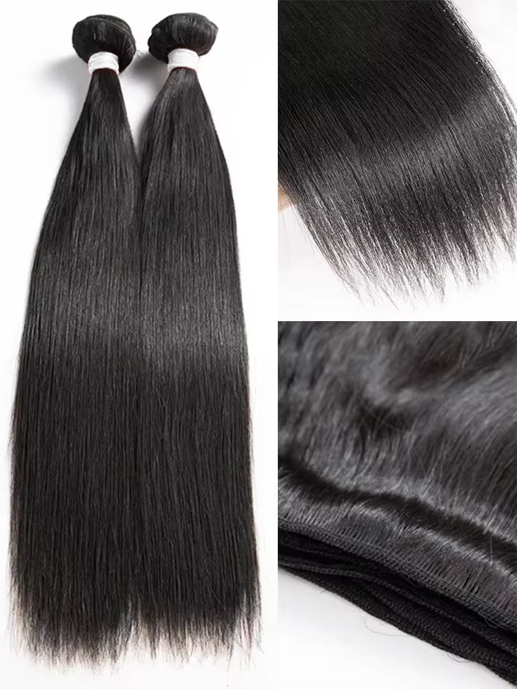 Cabelo Humano Liso Osso 30 32 Polegadas Pacotes 100% Não Processado Cru Remy 3 4 Pacotes Extensão Brasileira Trama Dupla à Máquina