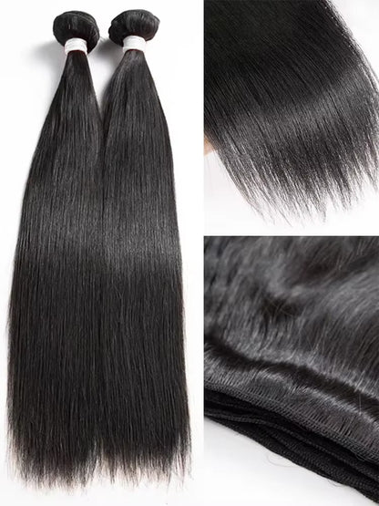 Cabelo Humano Liso Osso 30 32 Polegadas Pacotes 100% Não Processado Cru Remy 3 4 Pacotes Extensão Brasileira Trama Dupla à Máquina