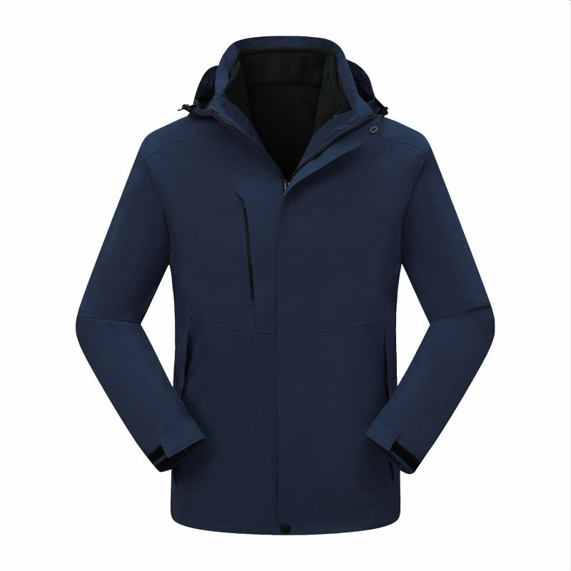 Customized Windbreaker printing free logo image picture thick fleece lined jackets outdoor sportswear windproof coat team clothi