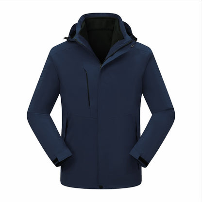 Customized Windbreaker printing free logo image picture thick fleece lined jackets outdoor sportswear windproof coat team clothi