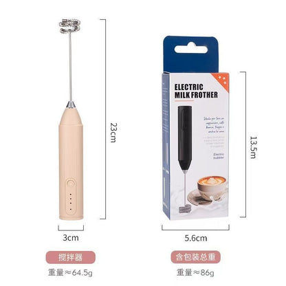 Electric milk frother, handheld egg beater, wireless charging, beverage coffee machine, mini portable home kitchen mixer