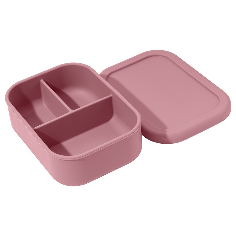 1PCS Baby Silicone Food Storage Box Solid Color Baby Tableware Three-compartment Dinner Plate Children Portable Lunch Box
