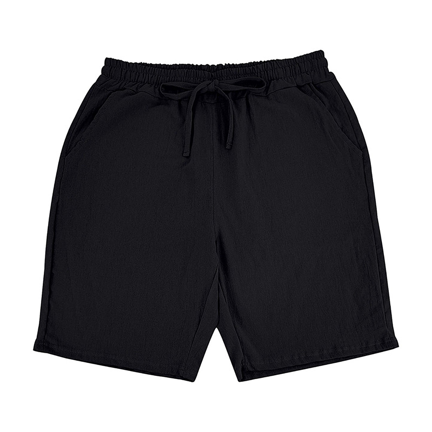 2024 New Men'S Cotton Linen Shorts Pants Male Summer Breathable Solid Color Linen Short Trousers Fitness Streetwear M-4xl