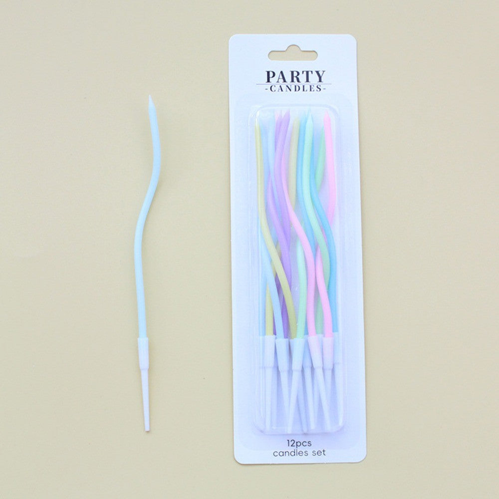 6/12/48pcs Birthday Candles Spiral Cake Candles  Long Thin Cake Candles For Wedding Party And Cake Decoration