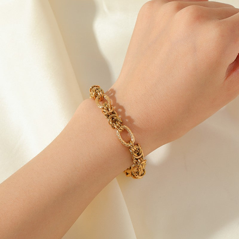 EILIECK 316L Aço Inoxidável Torcido Pulseira Bracelete Para Mulheres Tendência Banhado a Ouro 18K Corrente de Pulso Impermeável Joias Presente Festa