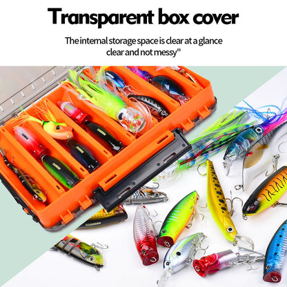 Caixa de pesca dupla face versátil com 10 compartimentos – durável, fácil acesso, organizador de ferramentas e iscas para todas as suas aventuras de pesca