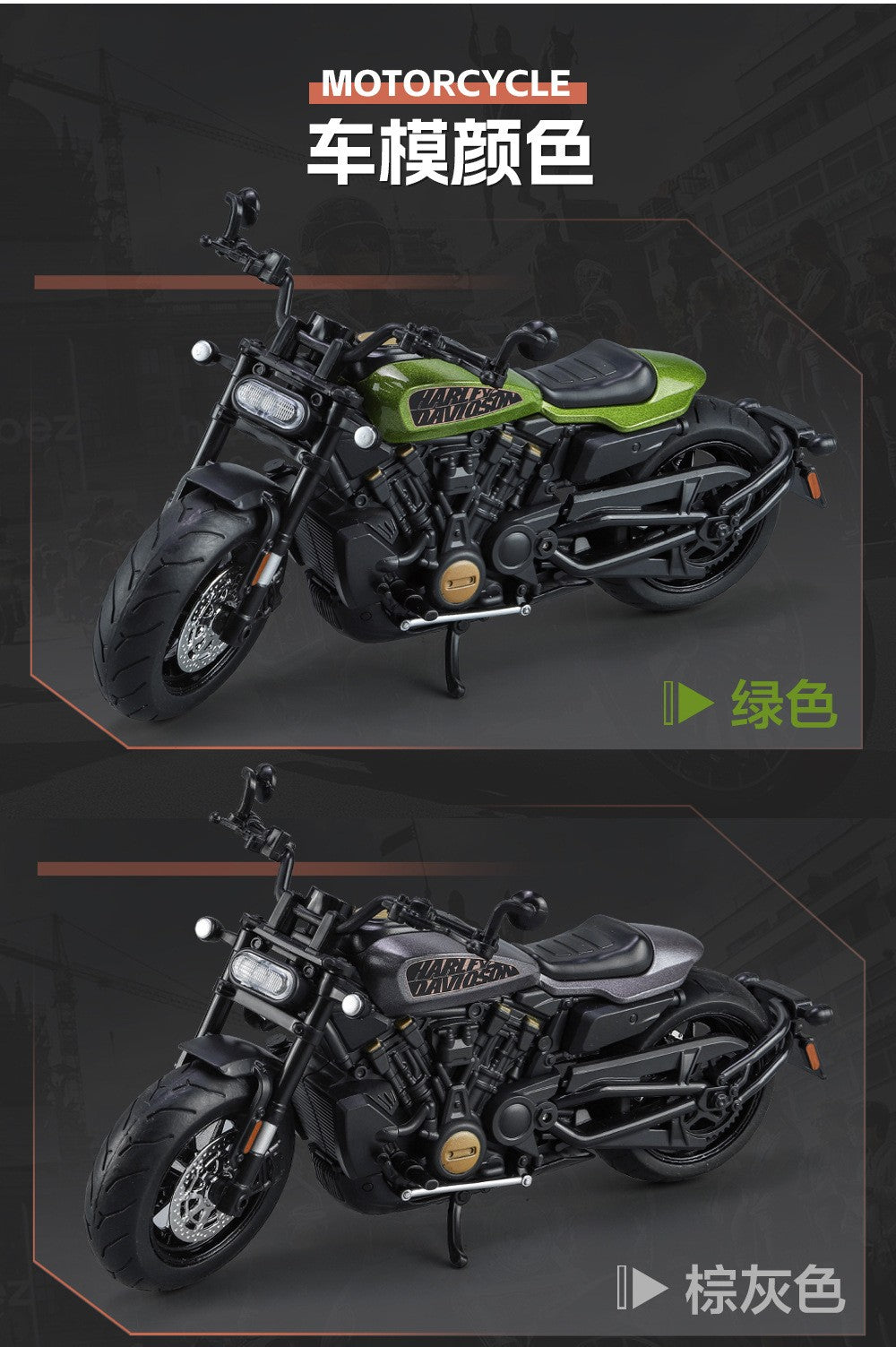 1:12 Harley SPORTSTER S Moto Alta Simulação Liga de Metal Fundido Modelo de carro Luz e Som Ornamentos Essenciais