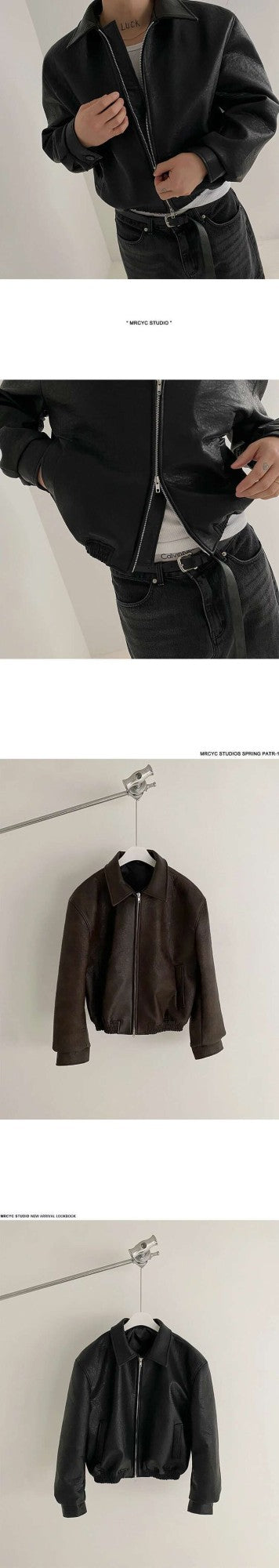 IEFB Short PU Leather Coat Men's Spring Summer Loose Turn-down Collar Coat Korean Style Trend Male Jacket Casual Top 9C5013