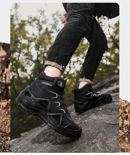 Novas Botas de Segurança Masculinas para Trabalho Calçados Indestrutíveis Tênis com Bico de Aço Botas Protetoras Antiesmagamento Antifuro Botas Táticas de Trabalho