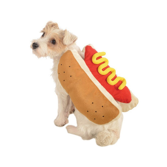 Fantasia Divertida de Cachorro de Halloween em Formato de Cachorro-Quente para Dachshund Salsicha Roupa Ajustável de Estimação Acessório para Vestir Gato Fantasia de Festa