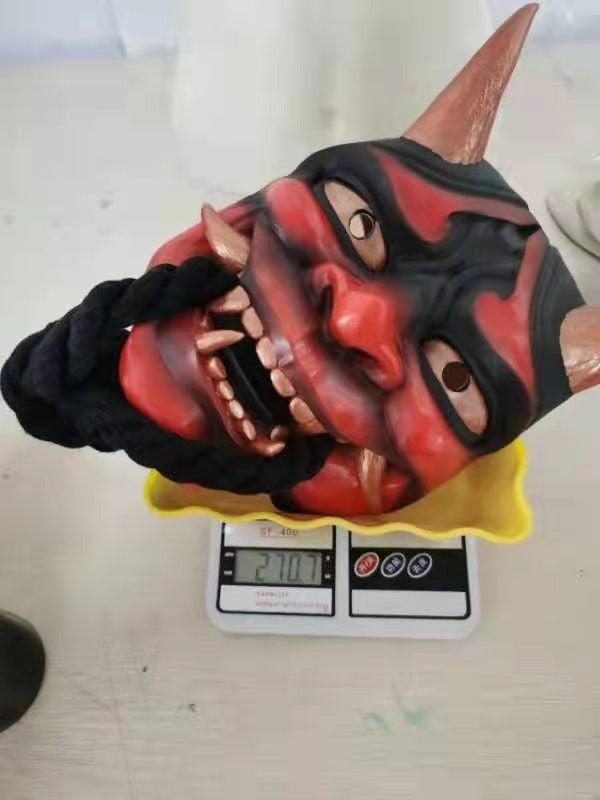 Halloween Prajna Mask Japanese Color Bonjour Noh Kabuki Demon Mask Hundred Ghosts Night Out Resin Ghost Samurai Props Party Mask