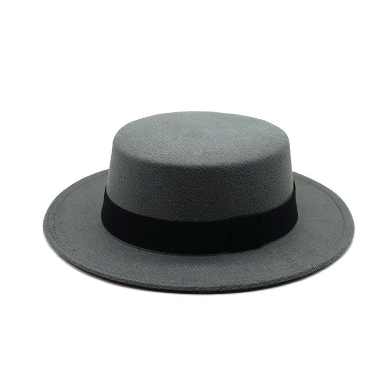 Winter Autumn Fashion Women Men Unisex Wide Brim Panama Hat Autumn Winter Gentleman Elegant Jazz Church Cap Beige Black Red
