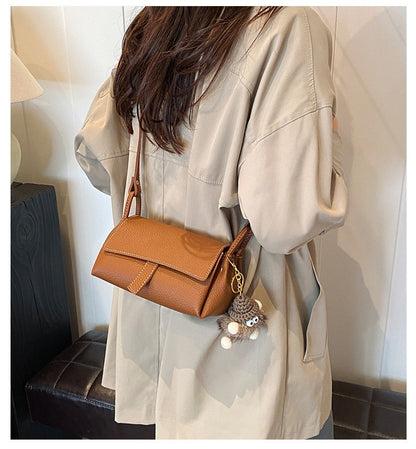 New Retro Pillow Bag Simple Solid Color Versatile Personality Single Shoulder Crossbody Bag Fashionable Niche Women's Bag