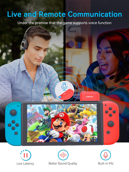 SOOMFON Bluetooth 5.0 Transmitter Wireless Audio Adapter for Nintendo Switch Lite 3.5mm Jack