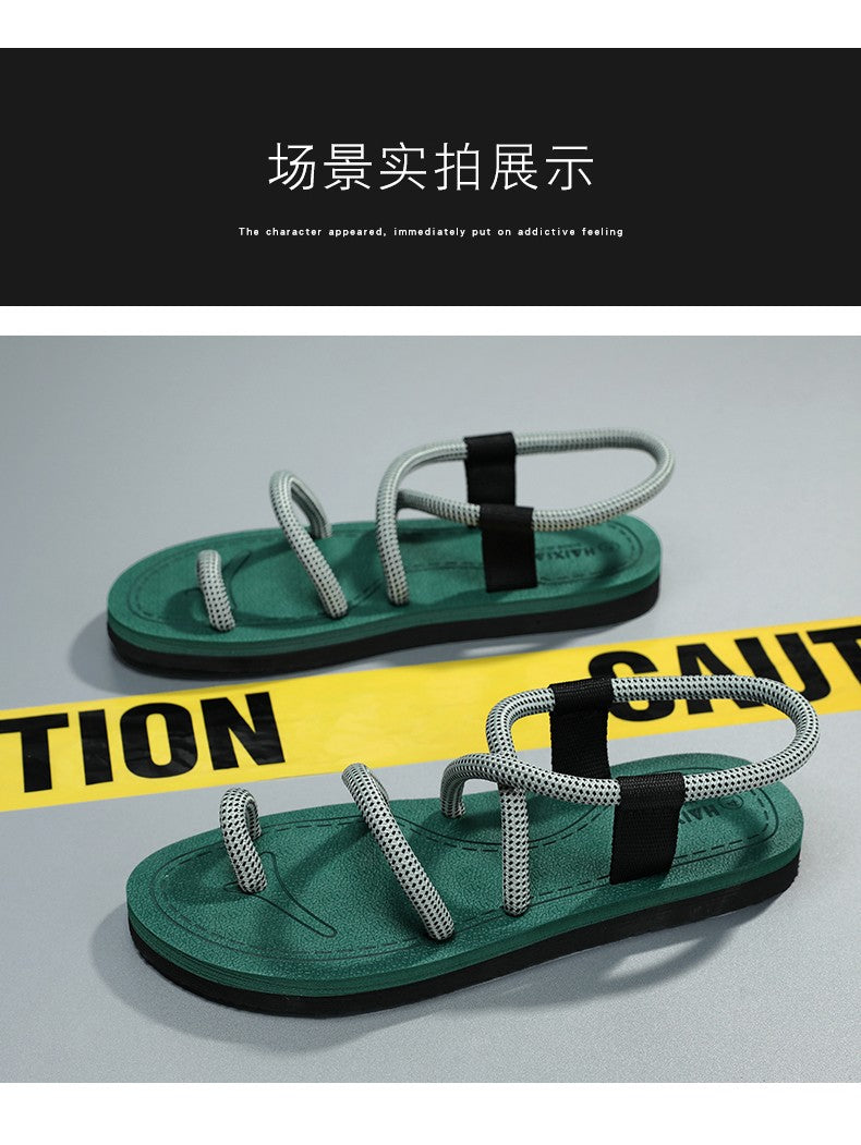 Summer Casual Durable Slippers,Men's Summer Slip-on Anti-slip Outdoor Casual Sandals,Flip-flops for The Beach with Open Toes