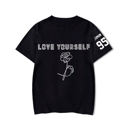 2025 Summer BTS LOVE YOURSELF Tear T-shirt Short-sleeved Casual Fan Top for Both Men and Women