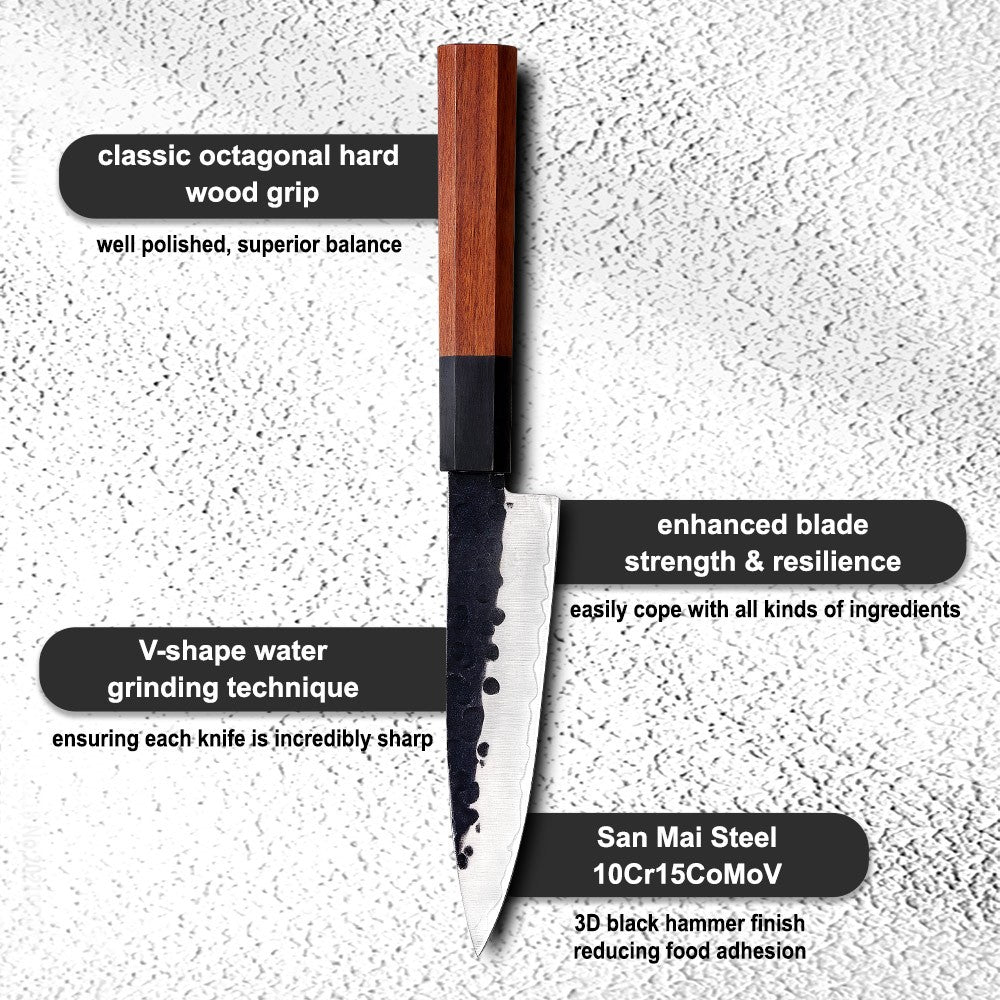 Amber 1-5pcs Kitchen Knives Set 3 Layers AUS-10 Steel Chef Knife Professional Japanese Knife Cooking African Mkuruti Handle