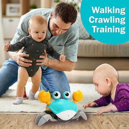 Induction Escape Crab Electric Pets Musical Toys Toddler Crawling Baby Walker Crab Interactive Toys for Children Gifts