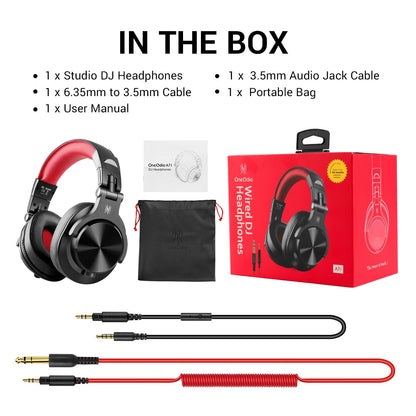 Oneodio A71 Original Studio DJ Headphones Portable Wired Headset With Music Share Port Deep Bass Stereo Headphone For Recording