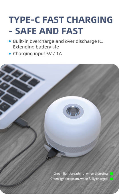 Lanterna de acampamento LED recarregável NATFIRE LV10, até 230 horas de iluminação para acampamento, luminária portátil de emergência com base magnética