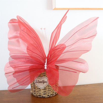 50cm Big Simulation Butterfly 3D Outdoor Shopping Mall Wedding Festival Decoration Hollow Large Hanging Gauze Fake Butterfly