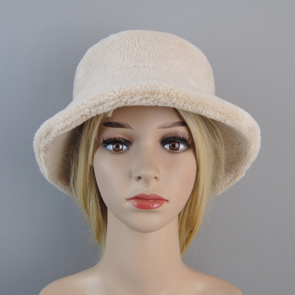 Chapéu de Pele de Carneiro Shearling Partículas Chapéus Femininos Inverno Quente Clássico Luxuoso Bonés de Alta Qualidade Chapéu Feminino Moda Novo Design Chapéu de Balde