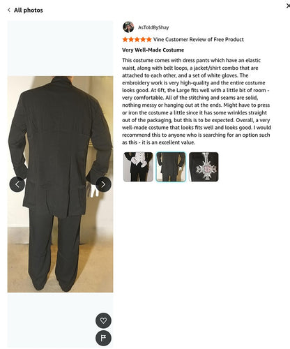 Fulujiacos Ghost Cosplay Costume Alpha and Omega Papa Emeritus Cosplay Costume uniform Suit Halloween Stage Show Roleplay Men