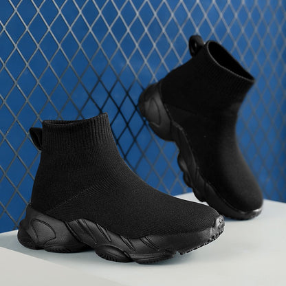 Kid Shoes Sneakers Fashion Knit Luxury Designer High Top Children Shoes Comfortable Casual Running Sports Tennis Shoes Boy Girls