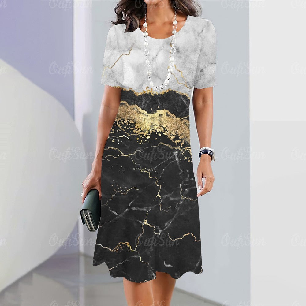 2024 New Women's Dresses Graphic Print Elegant & Beautiful Midi Dresses Plus Siz