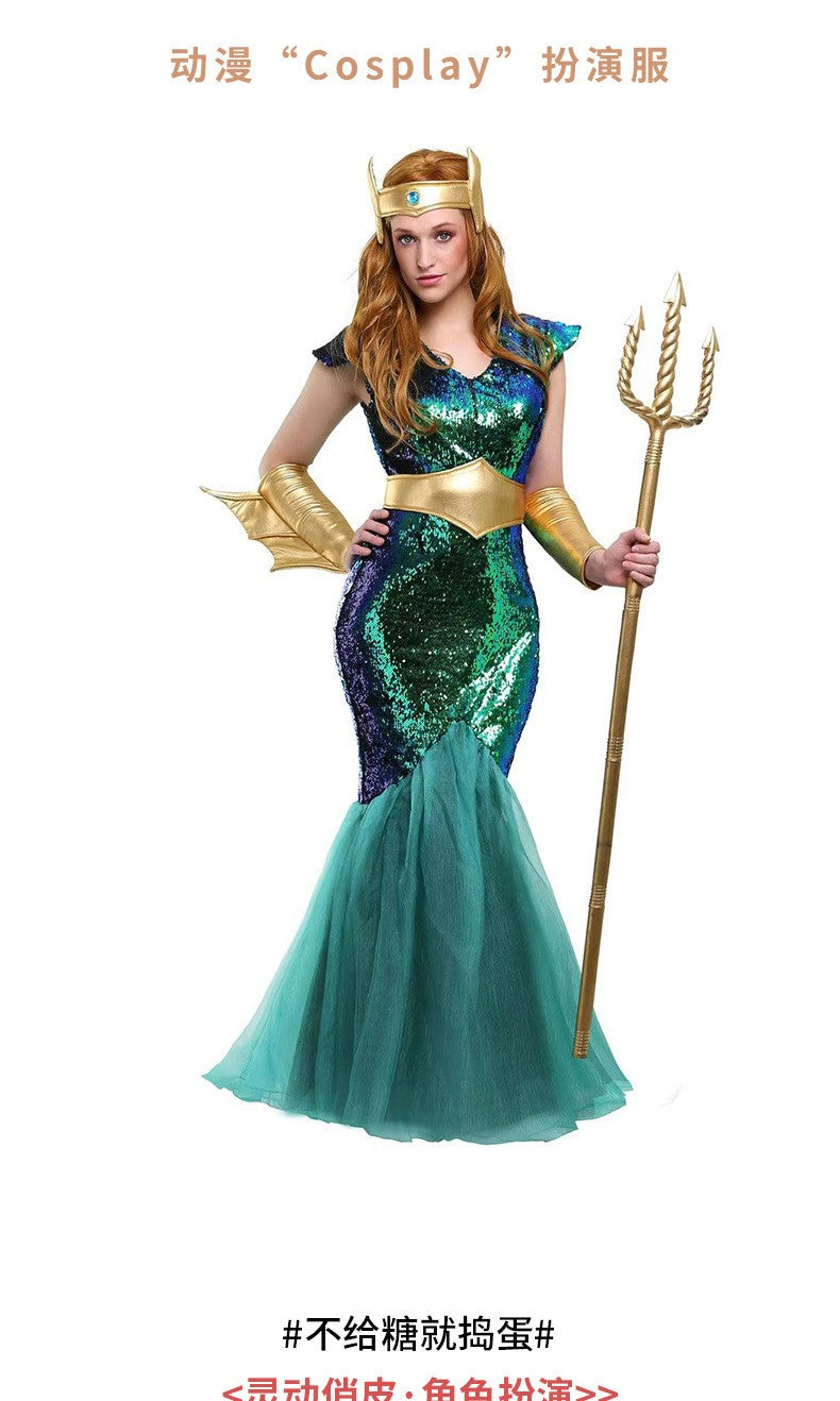 Sea King costume Halloween costume Pharaoh costume cosplay Justice League adult male and female performance costumes