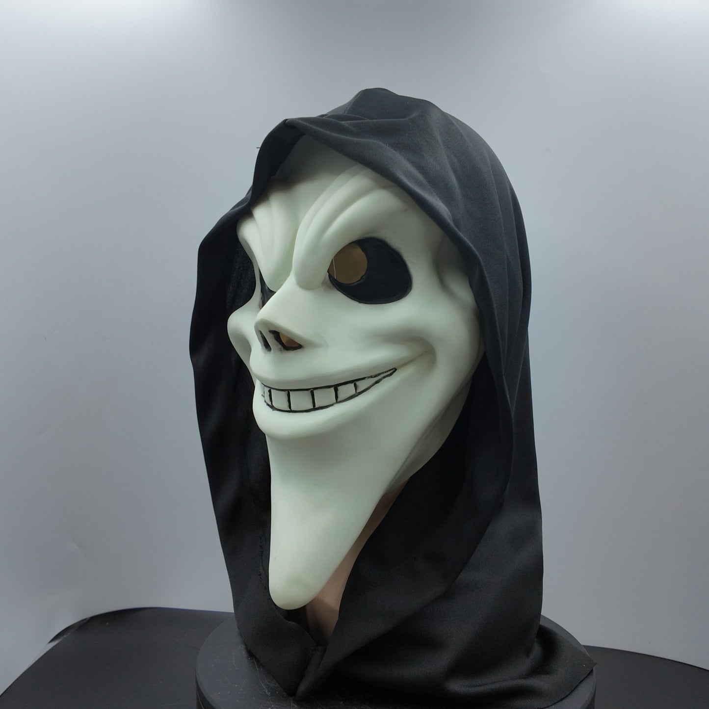 Ghost Face Mask with Hood Halloween Costume Scary Movie Funny Killer Cosplay Prop for Adults Horror Party