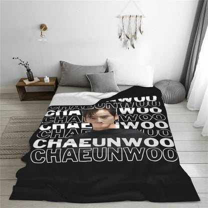 Cha EunWoo Kpop Astro Blankets Soft Warm Flannel Throw Blanket Cover for Bed Living room Picnic Travel Home Sofa