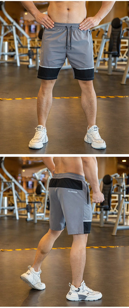 Men Beach Shorts Male Gym Fitness Sport Short Pants Joggers Basketball Sportswear Bodybuilding Loose Plus Size Zip Pocket