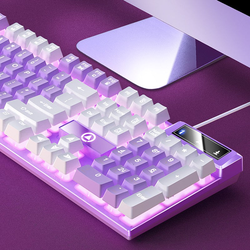 Teclado YINDIAO Gamer com Fio para Laptop Desktops PC Acessórios de Escritório Teclados Gamer de Perfil Baixo com Teclado Numérico