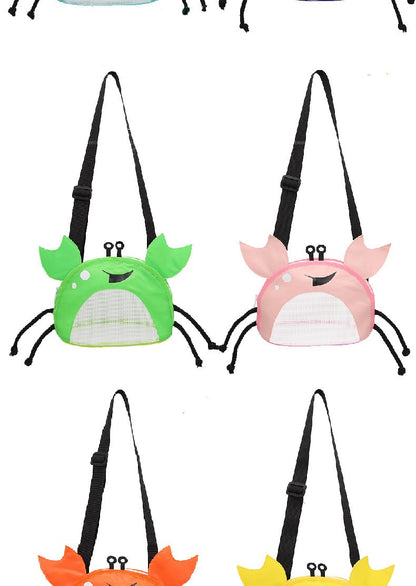 Crab Children's Beach Bag Storage Bag Outdoor Shell Bag Travel Crossbody Small Backpack Toy Storage Bag