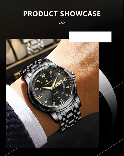 LIGE Brand BANGWEI Quartz Man Watch Fashion Stainless Steel Band Business Luxury Diamond Waterproof Calendar Watches for Men+Box