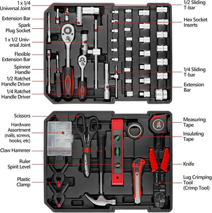 Conjunto de Ferramentas Mecânicas de 799 Peças Kit de Reparo Doméstico Chaves Soquetes com Maleta de Carrinho Ferramentas Manuais para Uso Diário Reparo Doméstico