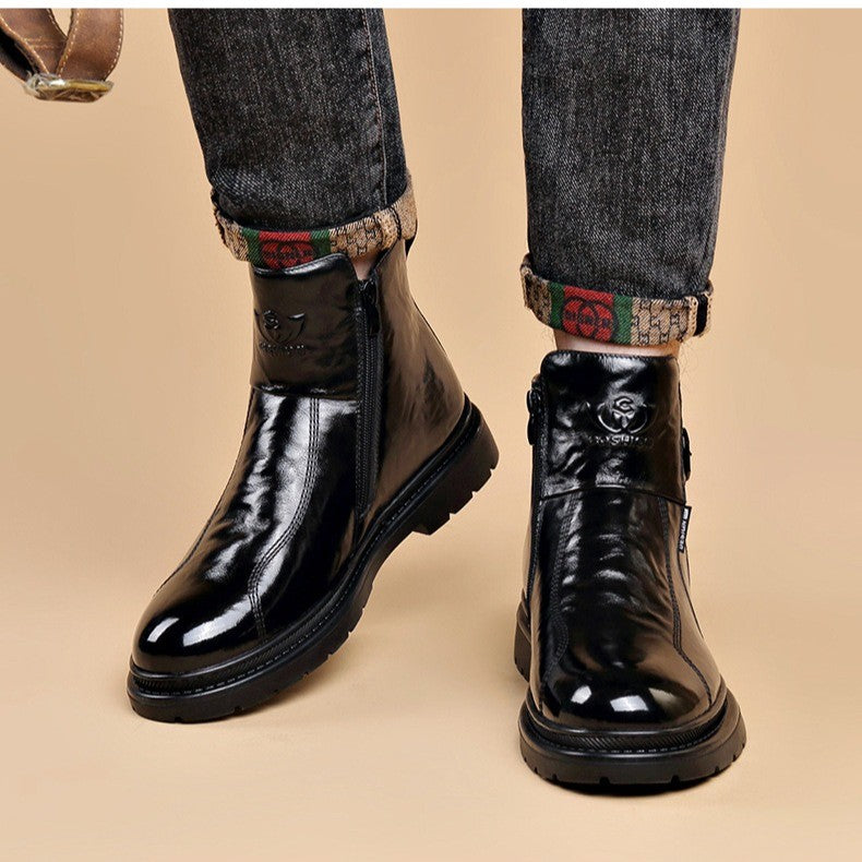 British-style Men's Casual Retro Chelsea Boots for Men Autumn Winter Cow Leather Shoes Male Fashion New Designer Ankle Boots Man