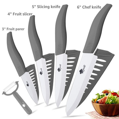 Ceramic Knives Set for Kitchen 3 4 5 6inch Chef Knife Anti-slip Handle Rustproof Blade Fruit Vegetable Slicer Paring Cook Cutter
