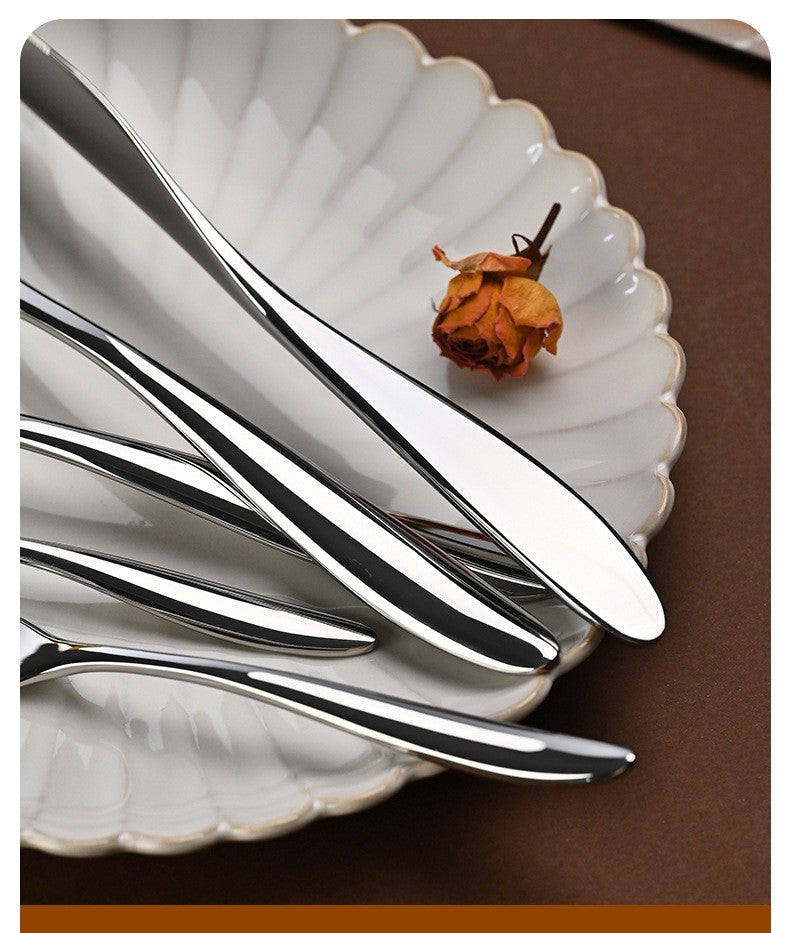 5Pcs 304 stainless steel tableware set steak knife fork cutlery set restaurant kitchen Home commercial high-end dinnerware